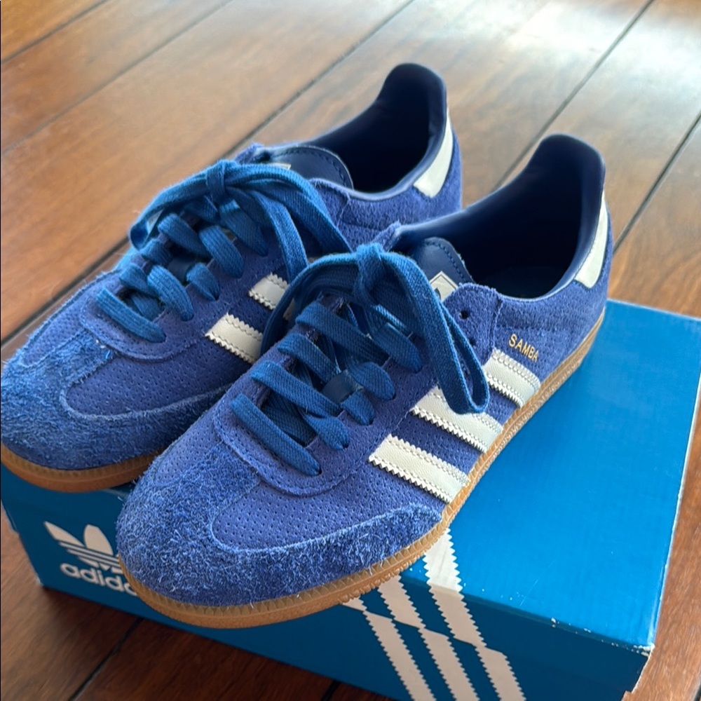 Adidas Samba Blue and White Sneakers